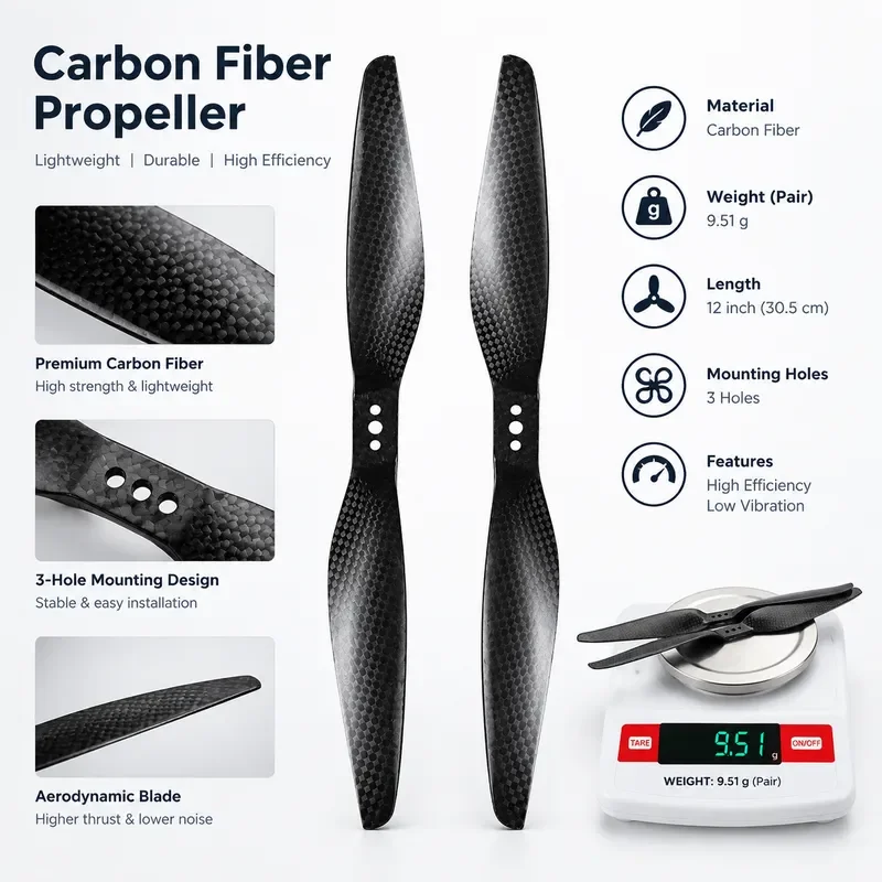 for TMOTOR 1055 Carbon Fiber Drone Propeller 10 Inch Straight Blade Aerial UAV Quadcopter Replacement Parts