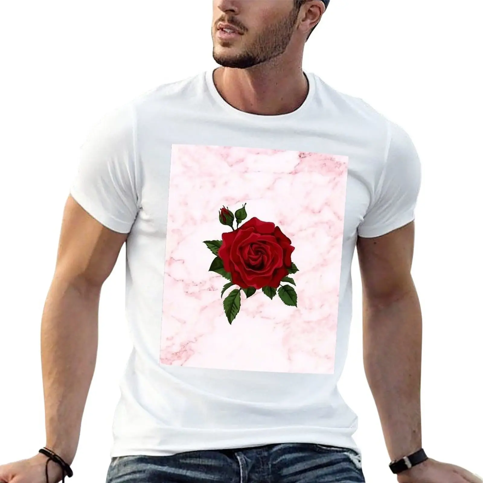 

New Marble Rose Flower T-Shirt graphic t shirts quick drying t-shirt t shirts for men