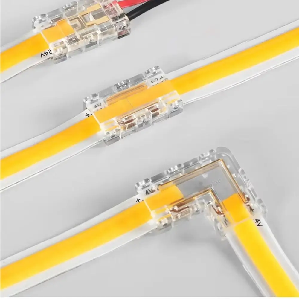 5Pcs/Set Mini Buckle COB Connector Transparent Solderless LED Tape Light Connectors 2/3/4Pin LED Strip Connector