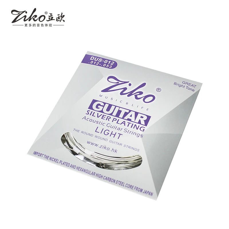 Ziko مجموعة أوتار الجيتار الصوتي 010 011 012 طلاء الفضة 6 سلاسل الآلات الموسيقية ملحقات الجيتار الصوتي