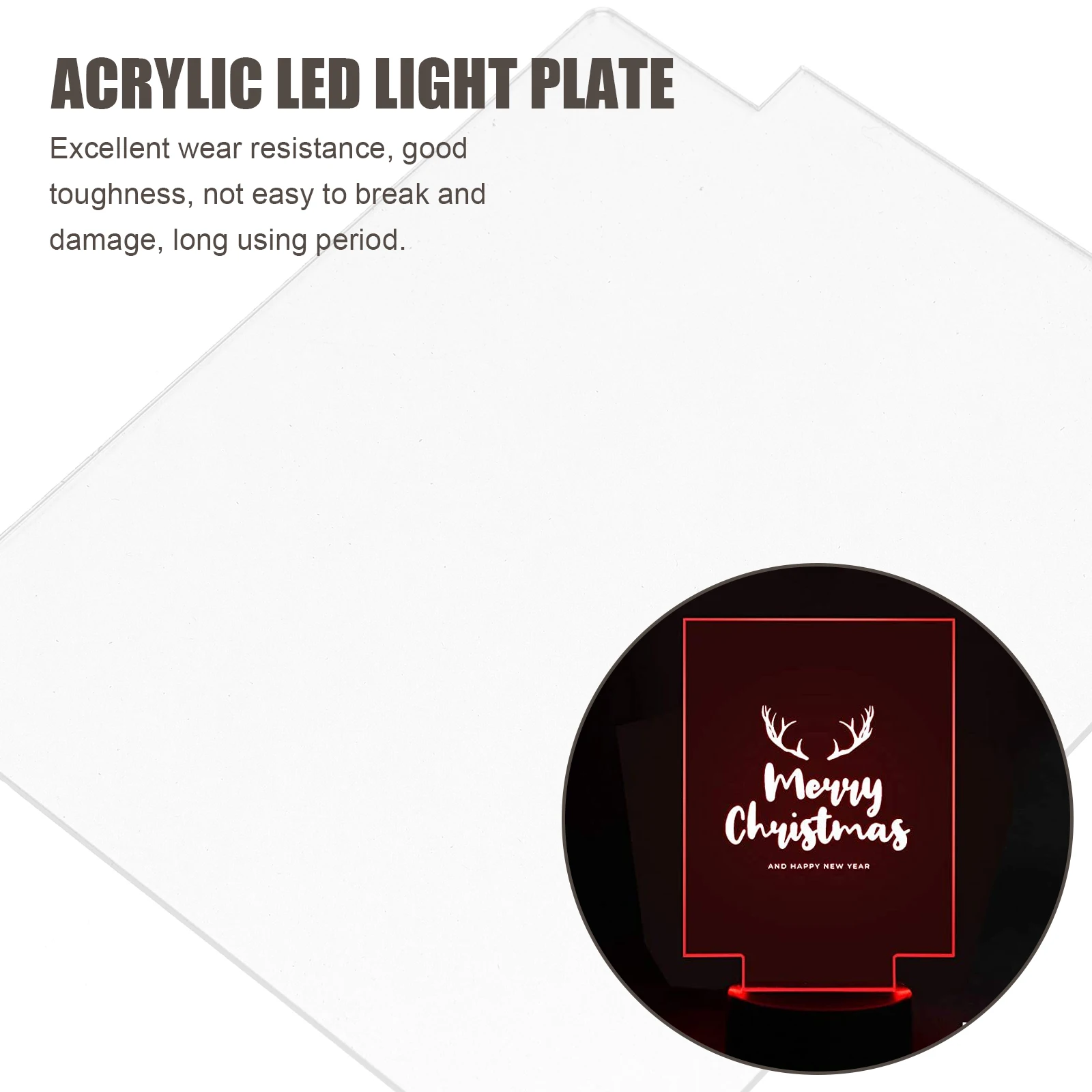 

4 pcs Acrylic Led Plate Creative Lamp Sheet Diy Transparent Light Board For Night Light Decor Durable Easy Install Practical