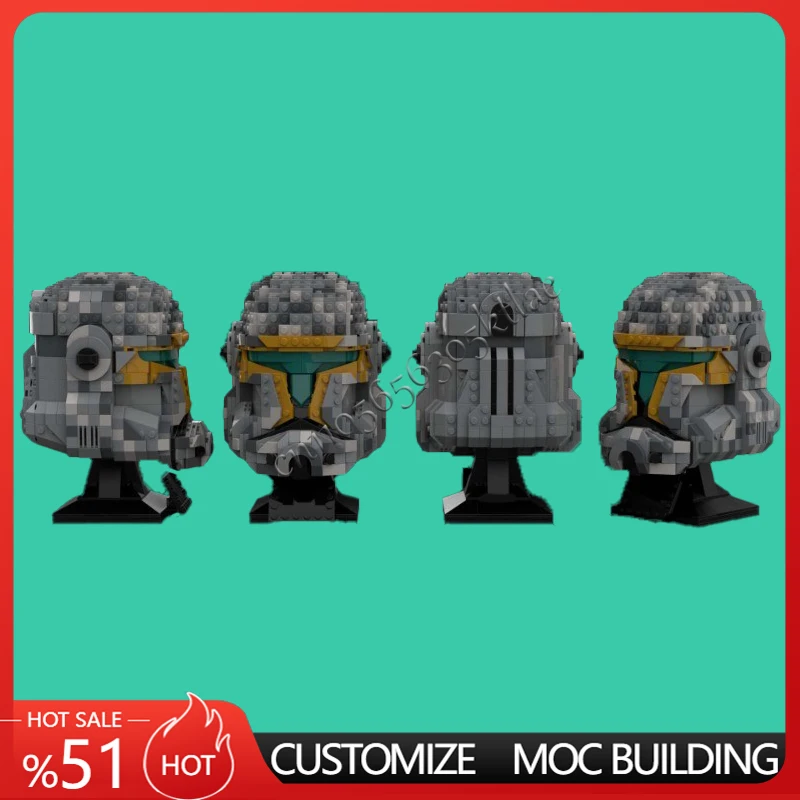 881PCS Star Plan MOC Helmet Clone Commando Gregor Model DIY Custom Puzzle Architecture Education Assembly Model Birthday Xma Toy