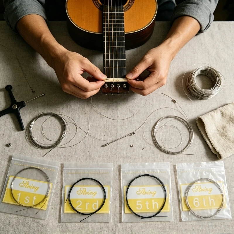 6Pcs/Set Electric Guitar Strings 6 String Set Metal Material Practiced Strings for Guitar Parts Musical Instruments