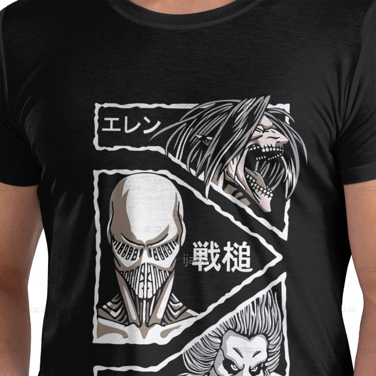 Japanese Anime Colossal Attcak On Titan Men's round neck Over sized T-shirt,ins style,Tee shirt Novelty all the year round Gift