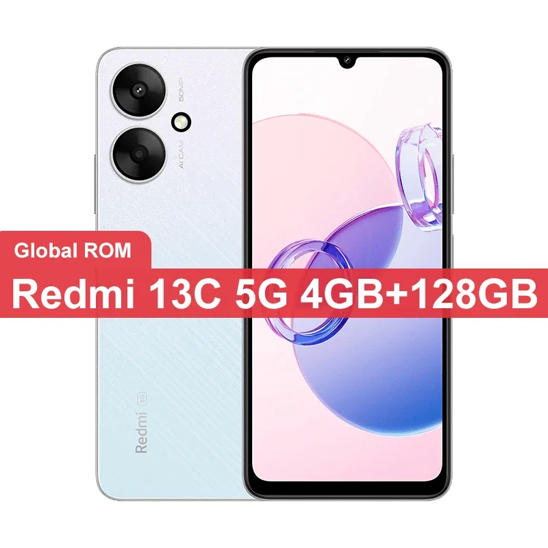 xiaomi Redmi 13C 5G smartphone Dimensity 6100+ 6.74" ultra-large Display 50MP+5MP AI Camera 18W 5000mAh Battery used phone