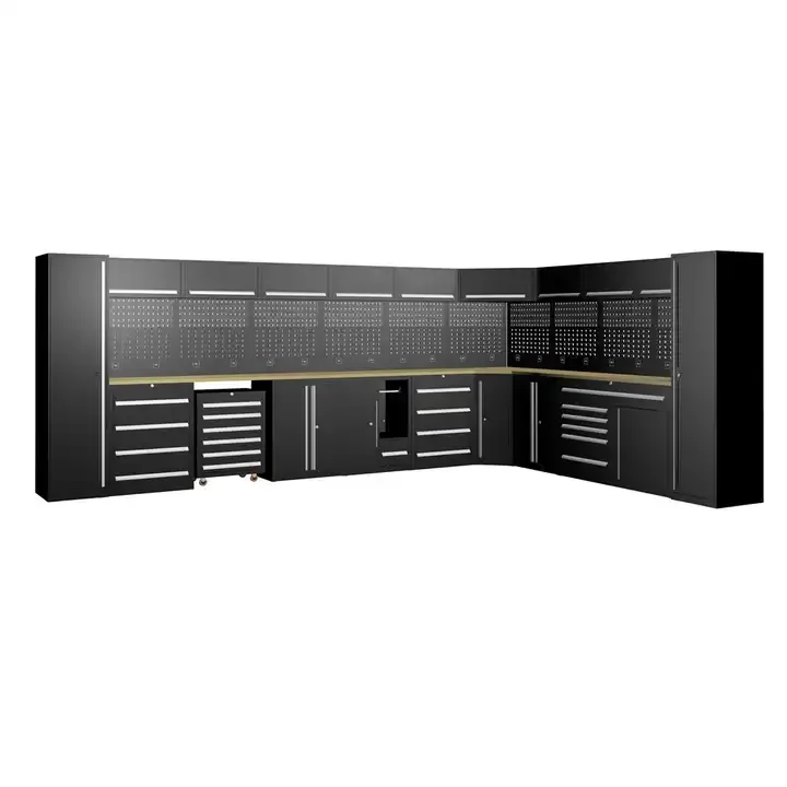 Metal Customized Garage Cabinet Workshop Combination Tool Cabinet Steel Workbench Tool Box  Tool Storage Cabinet for Garage