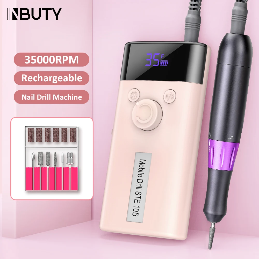 

INBUTY Professional Nail Sander 35000RPM Nail Drill Machine Nail File Manicure and Pedicure for Acrylic Gel Nails Salon Use