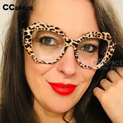 Oversized Cat Eye Eyeglass Frame For Women Anti Blue Light Glasses Frames Leopard Women's Prescription Glasses 53962