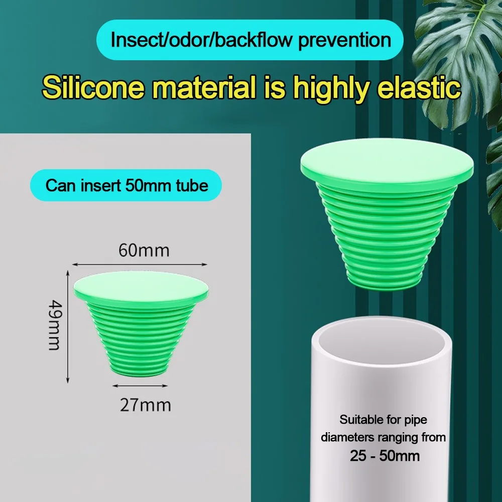 Silicone Sewer Pipe Sealing Ring Conical Shape Anti Odor Water Pipe Plug Sewer Seal Replacement Stopper Hole Sealing Plugs