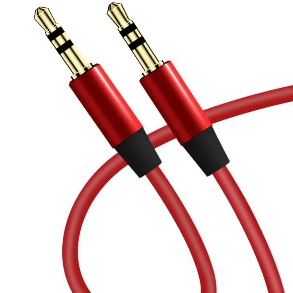 Cavo di prolunga audio jack da 3,5 mm placcato oro Cavo ausiliario da 3,5 mm maschio a 3,5 mm maschio per altoparlante per cuffie Xiaomi per auto ausiliario