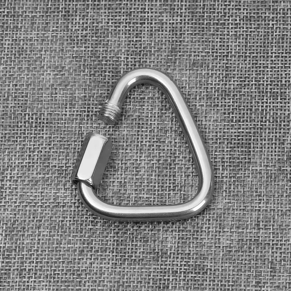 304 Edelstahl Oval-Dreieck-Karabinerhaken Schnellverbindungsseilverbinder für Anhänger, Schaukelhängematten, Kabel und Camping – Detail 11