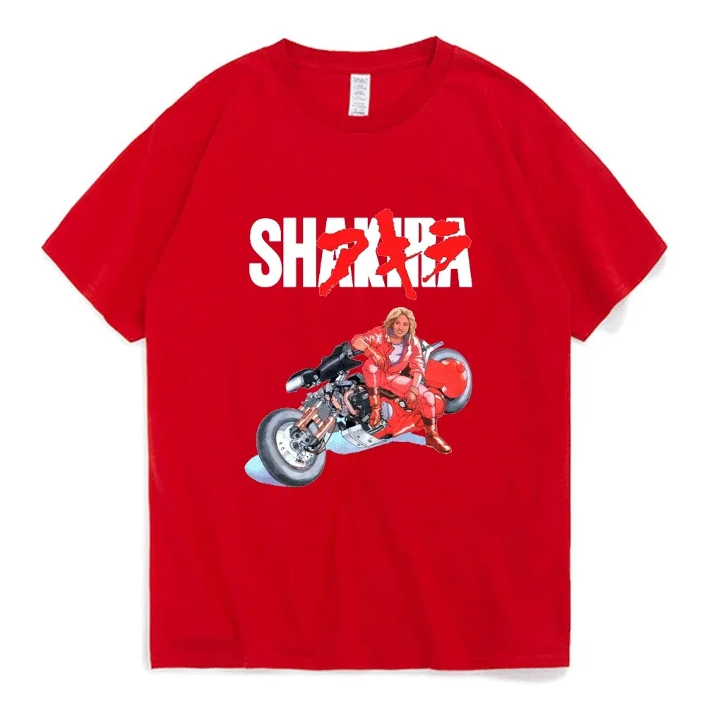 Shakira T Shirt Akira Shotaro Kaneda Motorcycle Japan Anime T-shirts Tokoyo Funny Oversized Streetwear Tee Shirt Men Women Tops