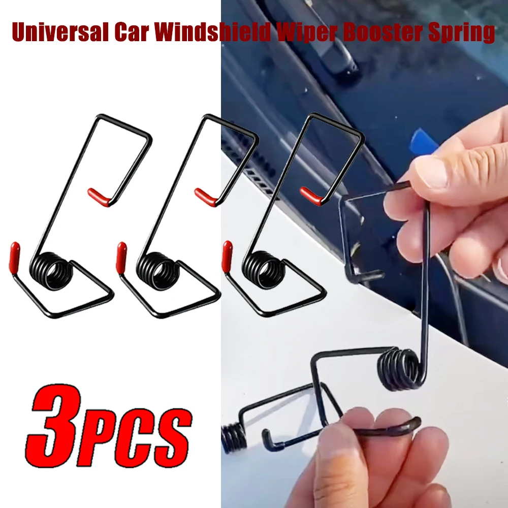 Universal Alloy Car Wiper Booster Spring Anti-Scratch Gripper Reduce Noise Vibration Better Windshield Contact & Clear Vision