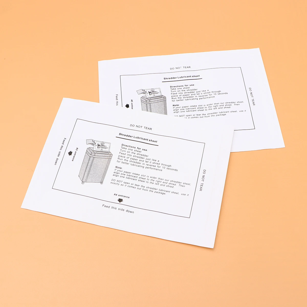 

12Pcs Shredder Blade Lubricating Oil Paper Portable Package Easy Use Office School Maintenance Oil Sheets for Better Performance