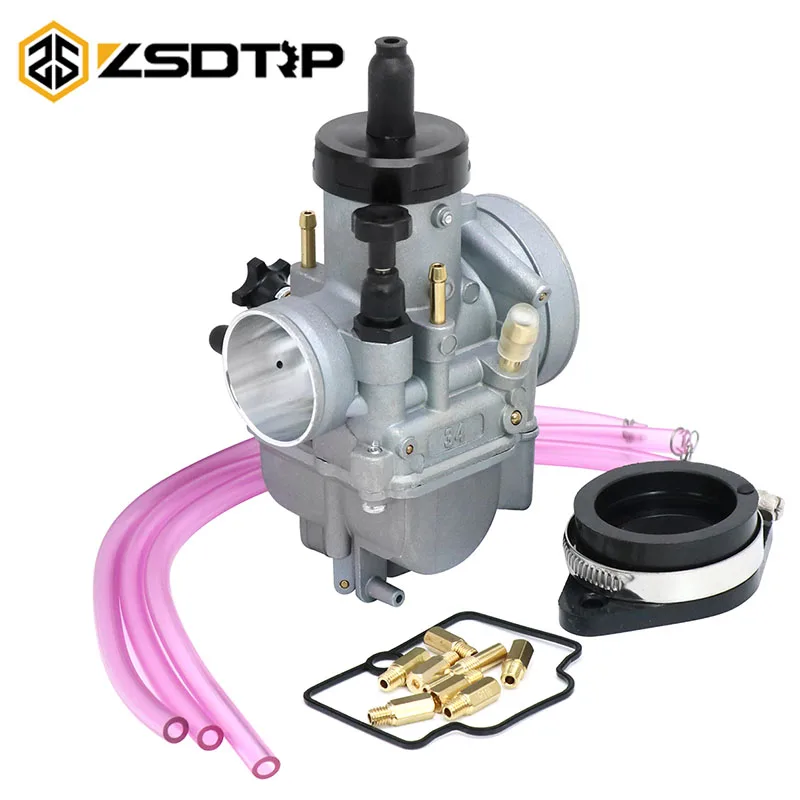 ZSDTRP PE32 PE34 Motorcycle KEIHIN Carburetor with Adapter Jets For Dirt Bike ATV 200 - 450cc 2/4-Stroke Engine