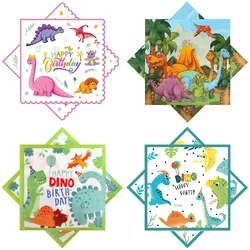 20pcs Dinosaur Party Supplies Wedding Decor Tableware Pink Dinosaur Napkin Disposable Soft Eco-friendly Portable Birthday Napkin