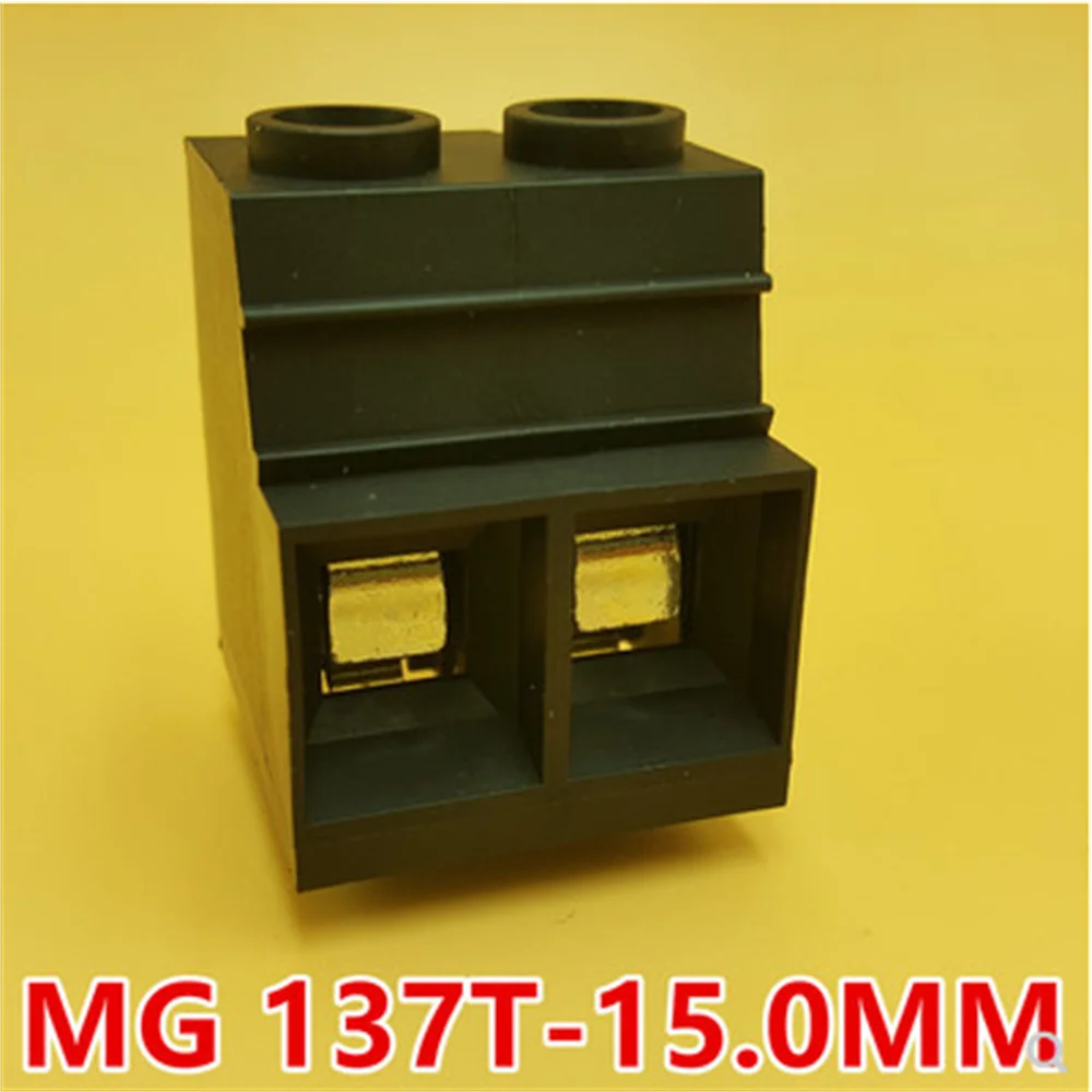 MG137T-15.0mm 2/3/4/5/6P الملعب عالية الحالي المسمار نوع ثنائي الفينيل متعدد الكلور محطة 1000V125A KF أخضر أسود