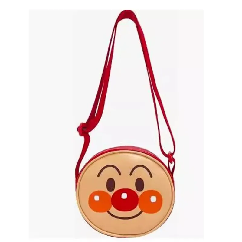 New Cute Anime Anpanman Children Boys Circle PU Messenger Bag Crossbody Bags