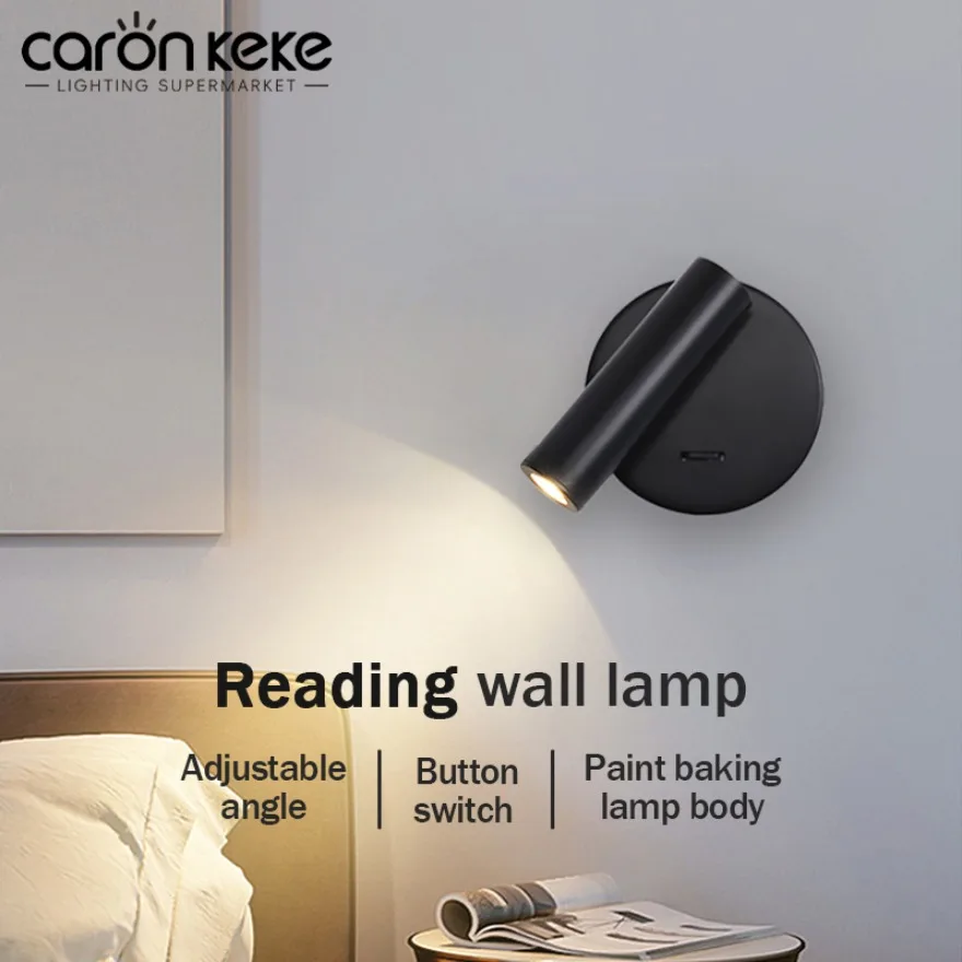 

Creative LED Wall Lamp Adjustable Rotation At 350 Degrees Modern Minimalist Wall Lamp Living Room Corridor Bedside Reading Light