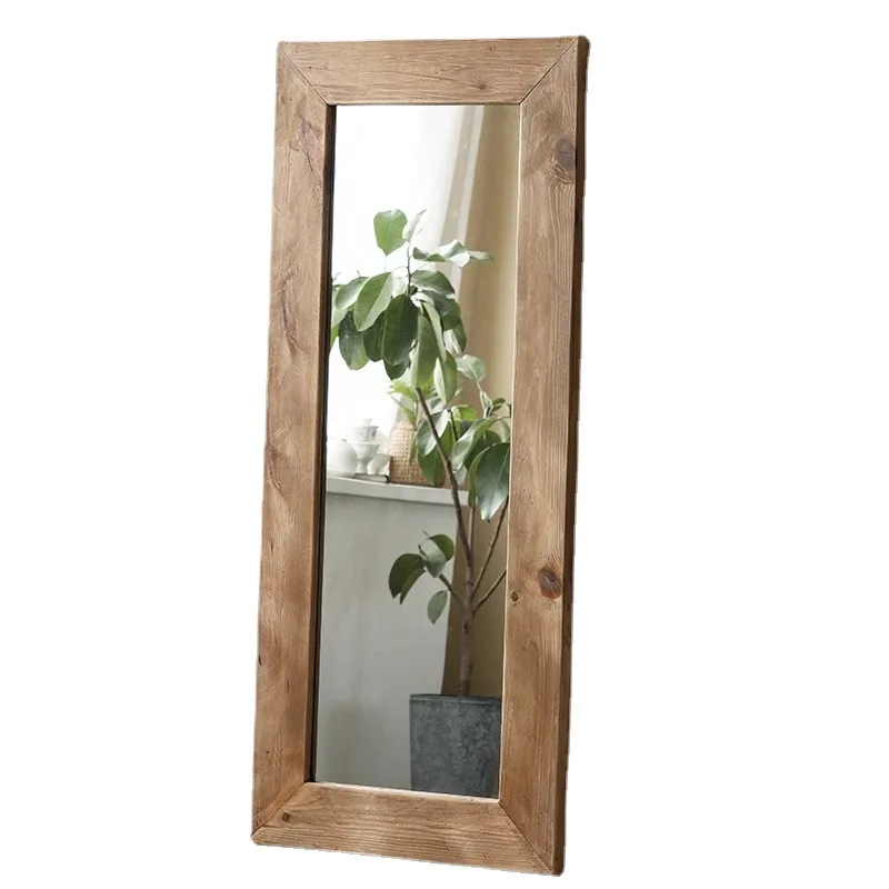 

Old pine, floor-to-ceiling mirror, solid wood, wabi-sabi wind, homestay, clothing store, full body