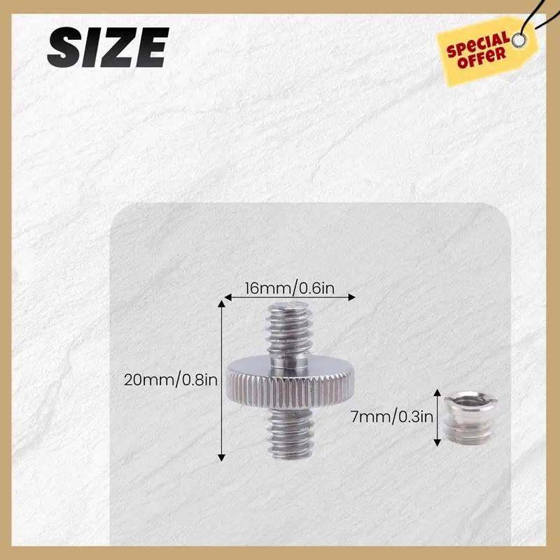 Винтовой адаптер для камеры 1/4 дюйма и 3/8 дюйма, набор резьбовых креплений для штатива, монопода, шаровая головка, подставка для светильника, плечевая установка-WMA