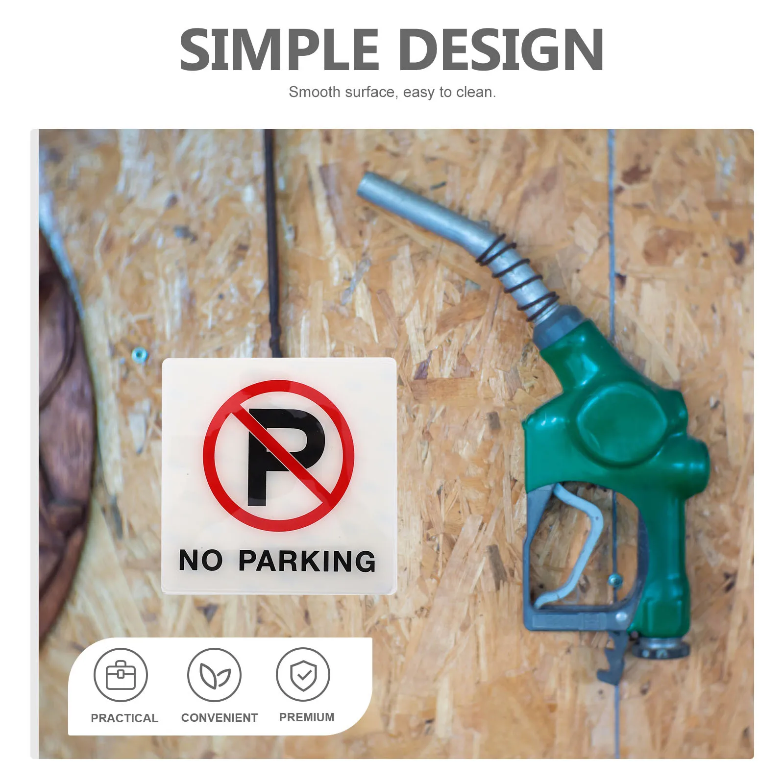 Acrylic No Parking Sign Weather Resistant Warning Traffic Safety Symbol For Mall Yard Hotel Playground Garage Doorway