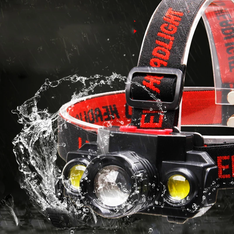 COB XP-G Q5 Zoom Led Headlight Rechargeable 18650 Battery Headlamp Head Flashlight Lamp For Camping Fishing Hiking Torch Light