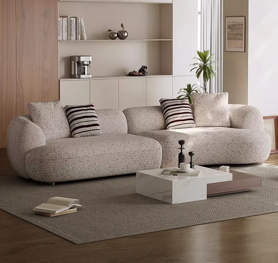 

New Nordic Chesterfield Curved Velvet Sofa Set Tufted Wood Frame With Sponge Filling For Beauty Salon Or Office Reception