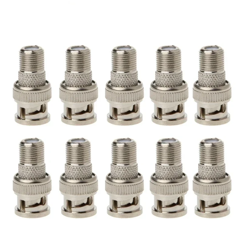 10 Pçs/set BNC Macho Plug Para F Fêmea Jack Adaptador de Conector Coaxial para Câmera CCTV