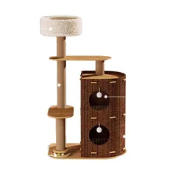 Árbol rascador multinivel para gatos con cueva de fieltro y sisal