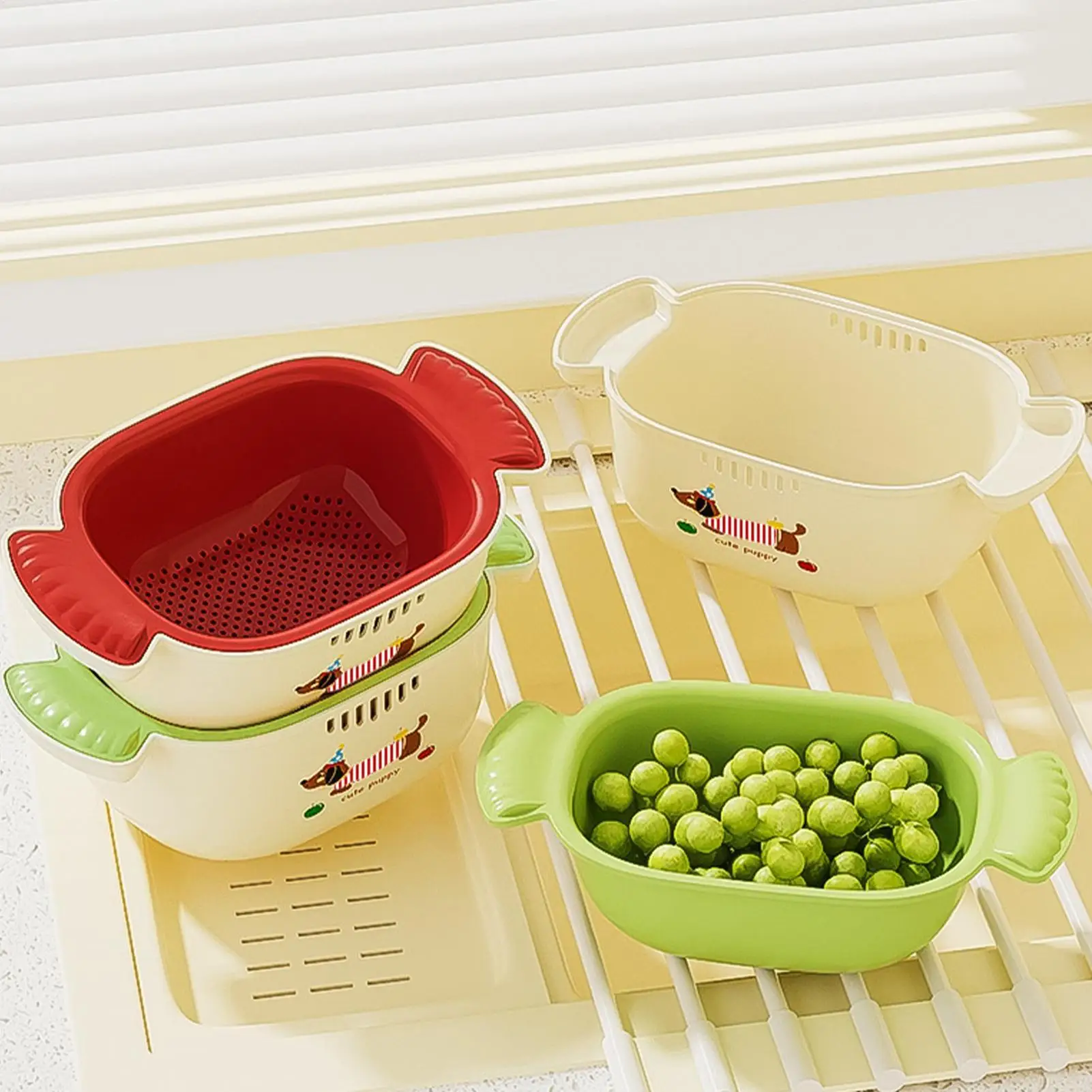 

Миска для мытья фруктов и овощей с дренажным ситом, корзина для мытья овощей, сливная корзина для фруктов, корзина для хранения, фильтрующая миска