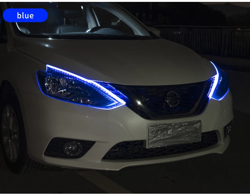 App-gesteuertes DRL Auto-Tagfahrlicht mit Blinker RGB Scan Start Flexibler Symphony Flow LED-Scheinwerferstreifen 12V – Detail 15