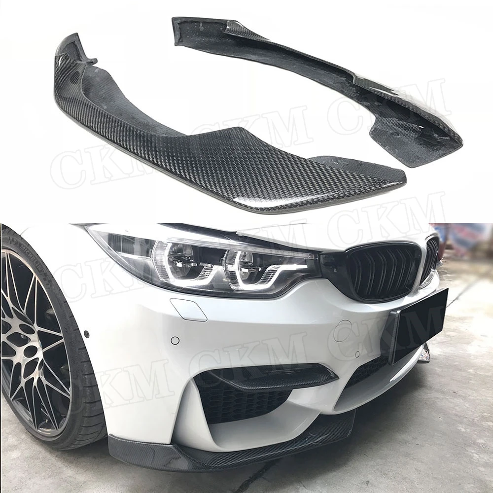 

Carbon Fiber Front Bumper Lip Splitters Aprons for BMW 3 4 Series F80 F82 F83 M3 M4 2014-2017 Chin Guard Car Styling Body Kits
