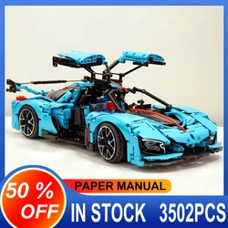 New MOC Super SportsCar T5011 HONGQI S9 Blue Model Set Building Blocks Bricks Educational Puzzle Toy Birthday Gifts