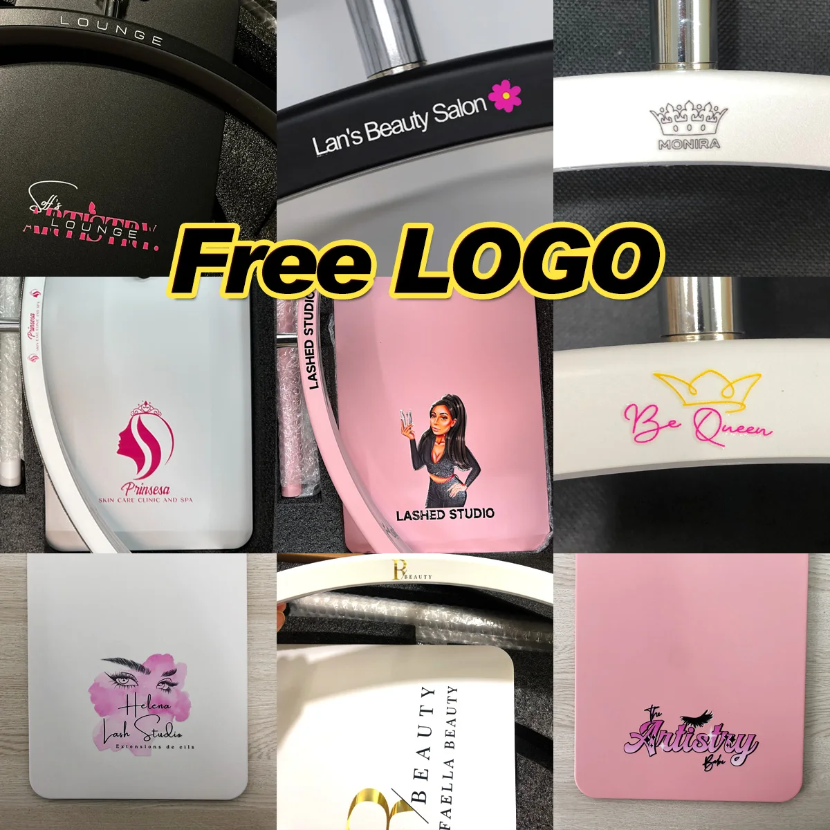 Free LOGO NEW Remote 2025 Professional Manicure Table Photography Light Half Arc Moon Led floor Lamp for Nails lash Beauty Lash