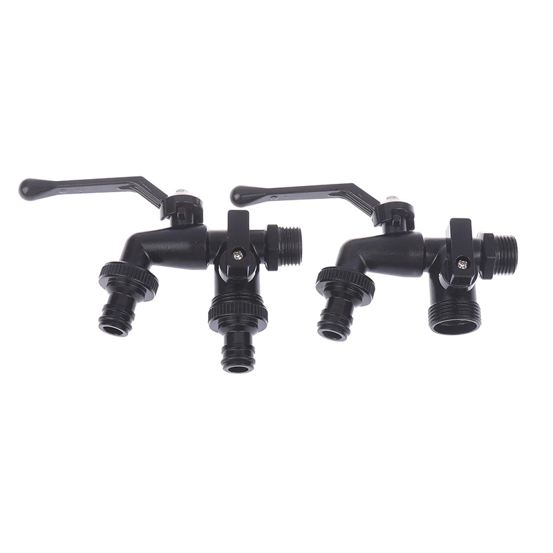 Anti-Freeze Black Faucet para Jardim, Bibcocks com saída dupla para máquina de lavar roupa, mangueira ao ar livre, 1/2"