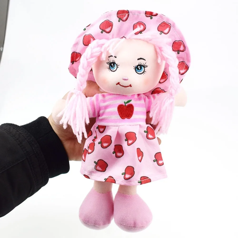 Lindas muñecas de trapo de 25cm, falda de fruta, sombrero, juguetes de peluche suaves, regalos de cumpleaños y Navidad para niñas de dibujos animados