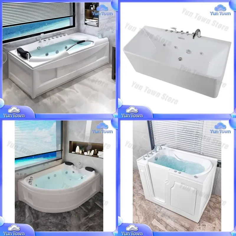 Back to Wall Air Bubble Rectangle Bath Tub for Whirlpool Walk in Bathtub Modern Freestanding Soaking Tub Acrylic Bathroom Spa