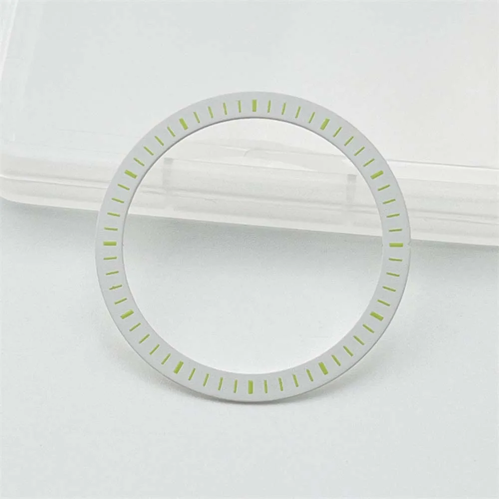 28.5mm Watch Bezel/ Chapter Ring Green Luminous Index Diving Mechanical Watch Parts for NH35/ NH38/ NH36/ NH70 Movement