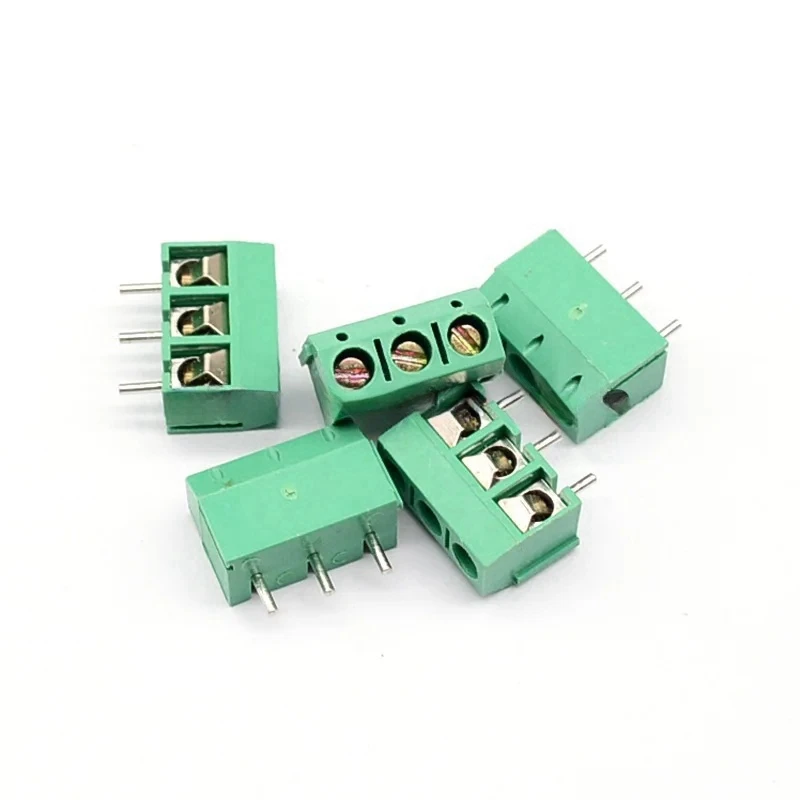 10PCS  5.08-301-3P 301-3P 3 Pin Screw Green Terminal Block Connector 5mm Pitch