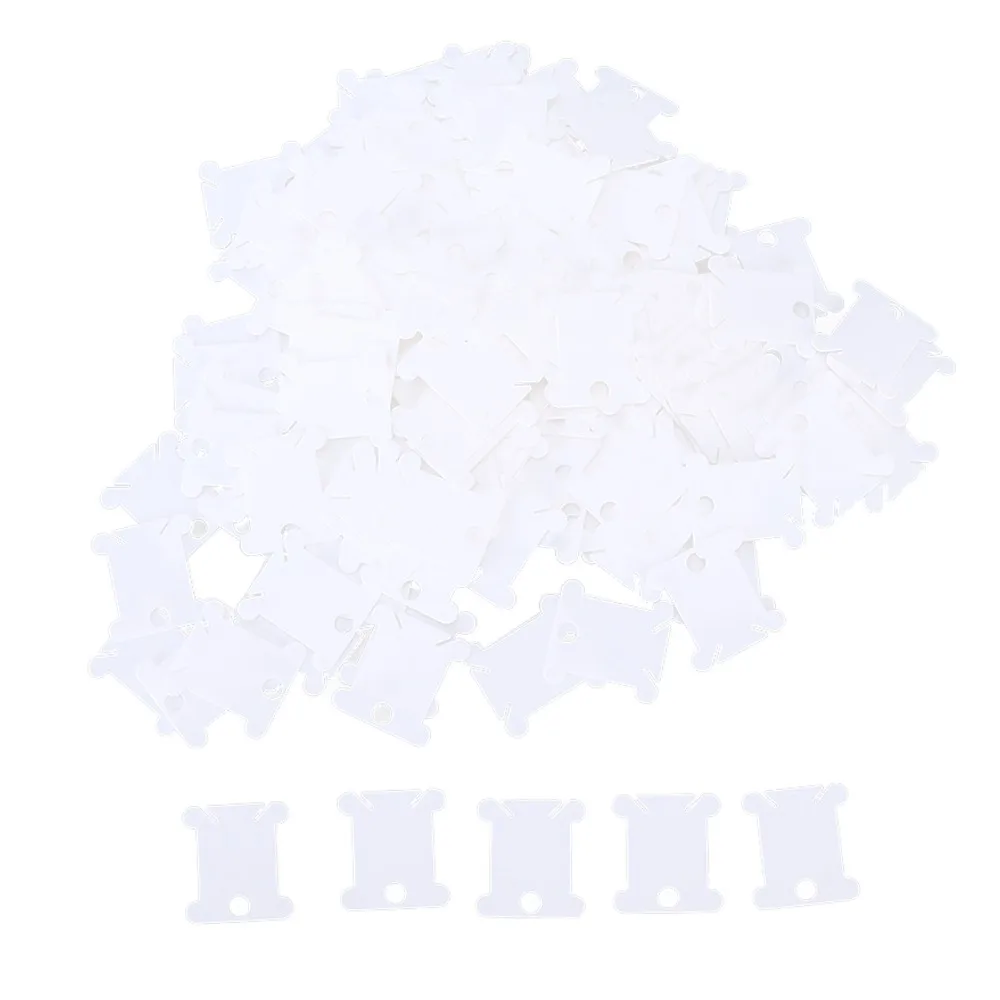 300pcs Practical Plastic Floss Bobbins White Sorting Storage Function Thread Organizer Embroidery Floss Cards For Cross Stitch