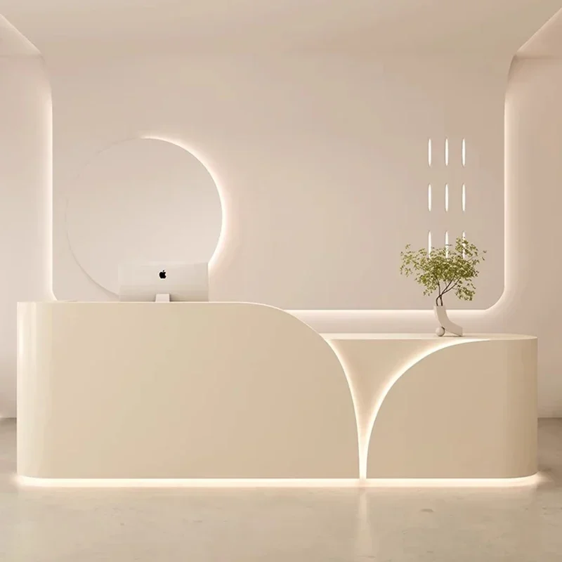 

Luxury Desk Beauty Salon Reception Counter Parental Advisory Aesthetic Reception Counter Comptoire De Boutique Office Furniture