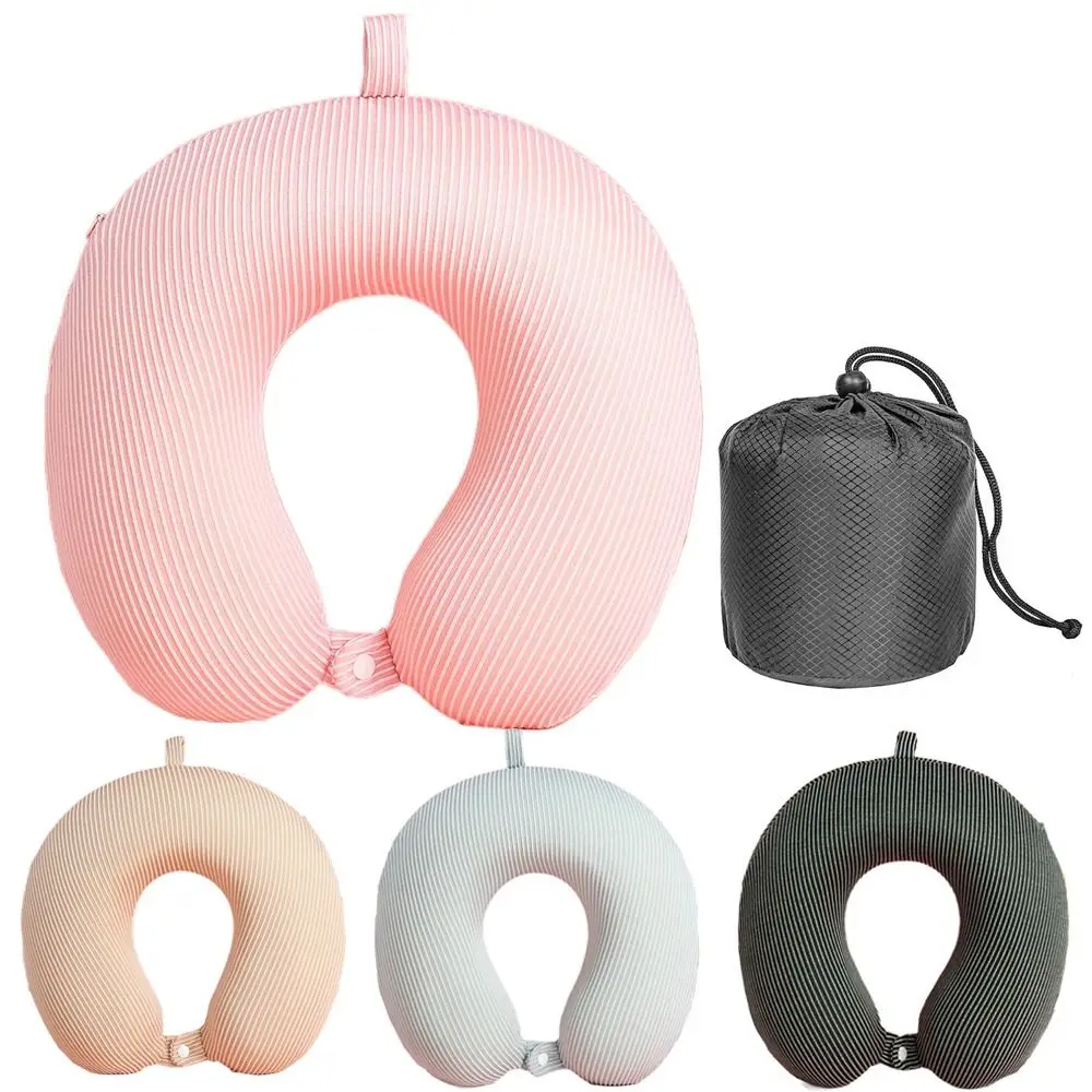 

Soft Slow Rebound U-shaped Pillow Portable Comfortable Travel Neck Cushion Solid Color Removable Sleeping Neck Headrest Home Use