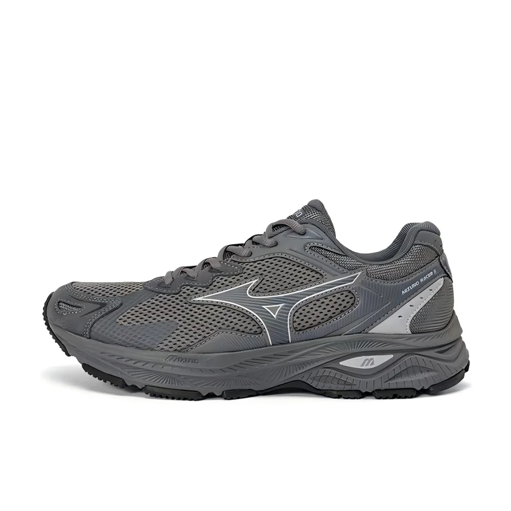 Mizuno Racer S Unisex Low-Top Casual Running Shoes  Gray, Stylish, Non-Slip, Breathable & Durable for Daily Wear D1GH223502