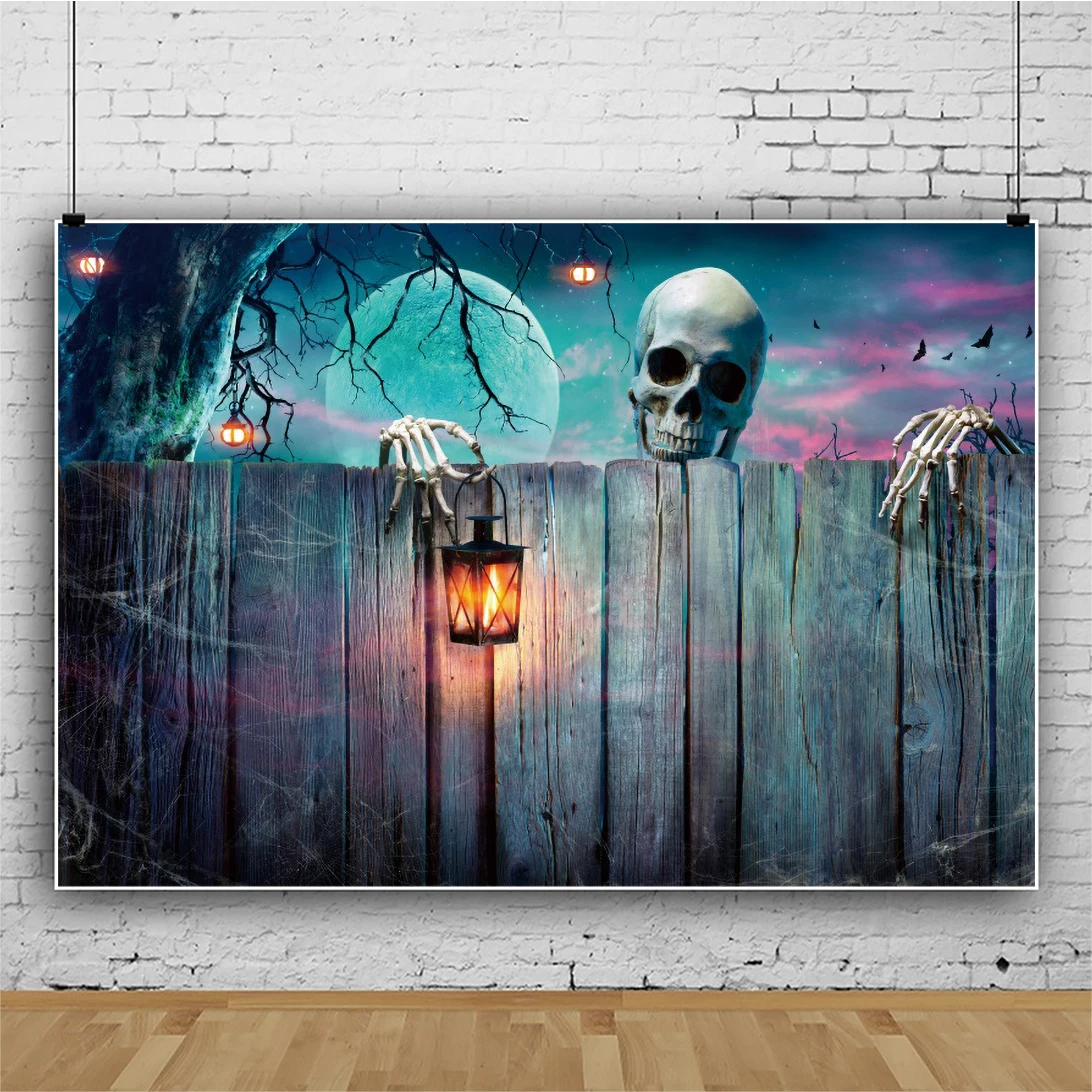 Halloween Backdrop For Photography Forest Cemetery Scene Child Kids Family Shoot Photo Background Photocall For Photo Studio