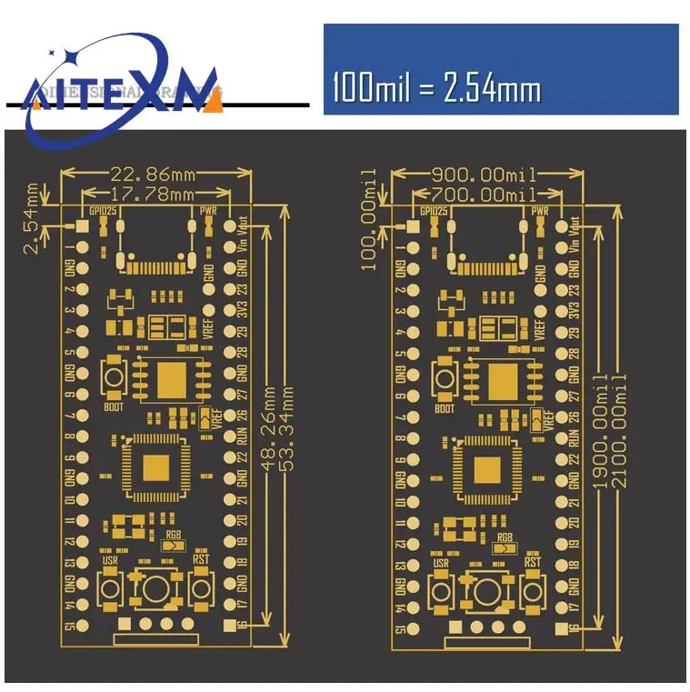 Placa de núcleo RP2040 TYPE-C para Raspberry Core Board 4MB /16MB RP2 Raspberry Pi Pico Micropython