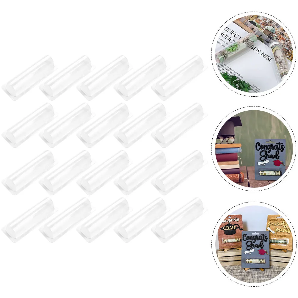 

60pcs Transparent Plastic Lipstick Blister Boxes Cash Holders Clear Cards Domes Storage Craft DIY Money Roll Gift Containers
