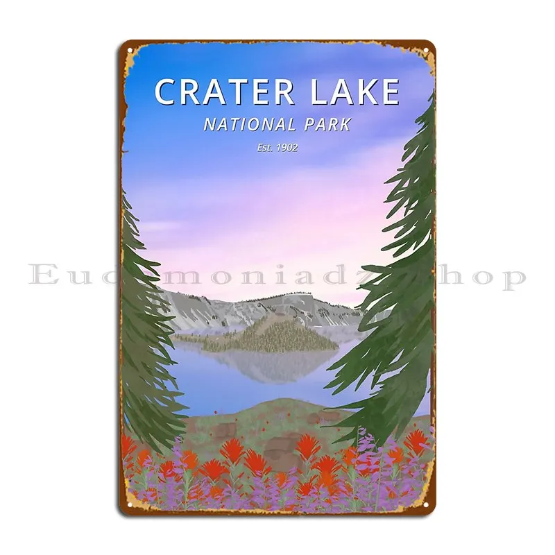 Crater Lake National Park Metal Sign Printing Printing Wall Custom Kitchen Mural Tin Sign Poster