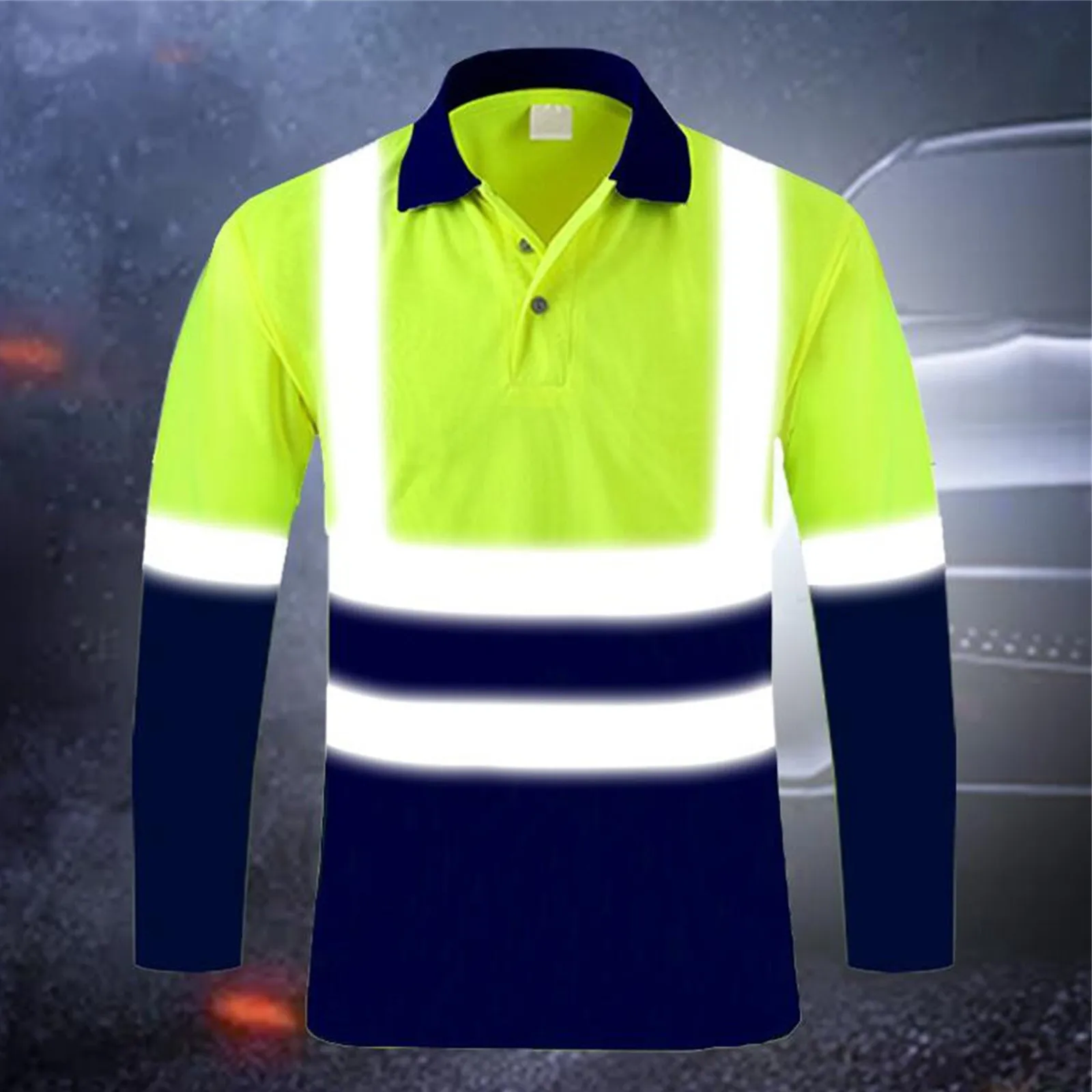 High Visibility Sweatshirt For Men Pullover Hi Vis Hoodie Pullover Sweatshirt Reflective Long Sleeve Corduroy Shirt