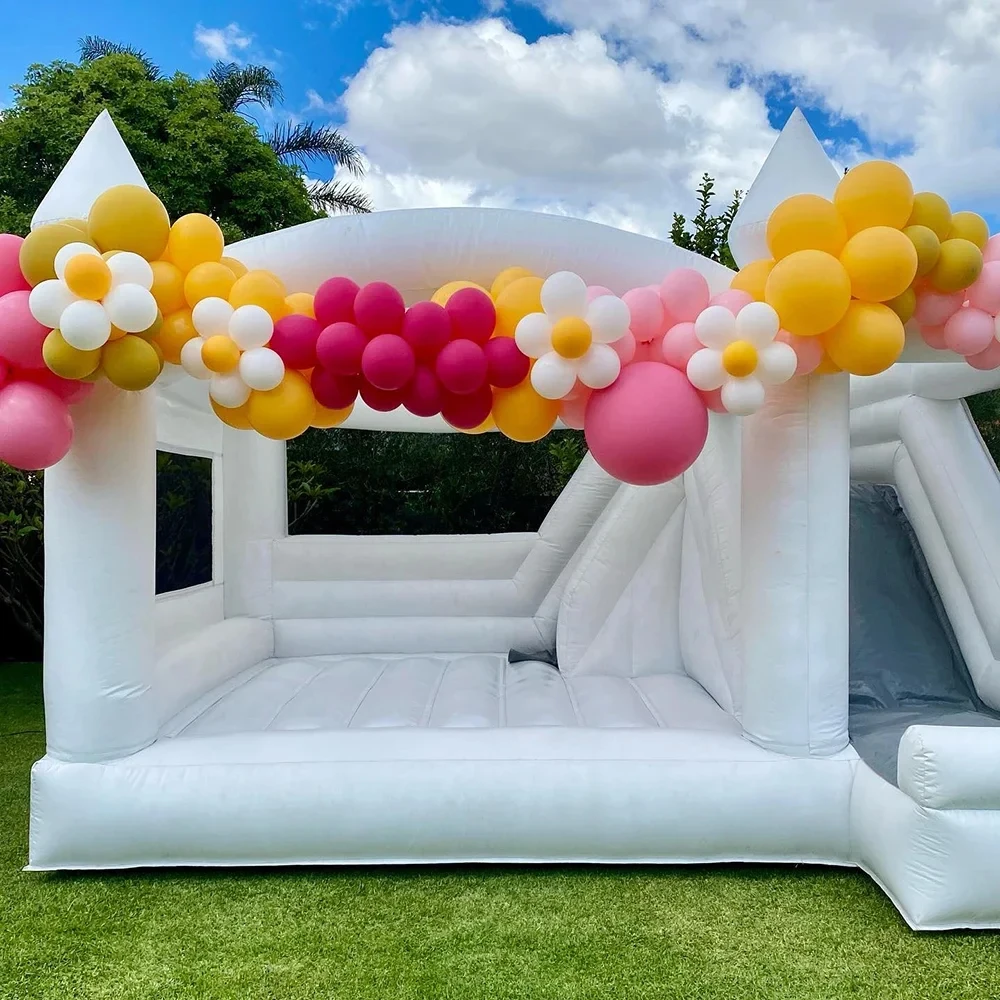 White Wedding Party Bubble House Children's Trampoline  Clamp Net Bubble House Commercial Rental